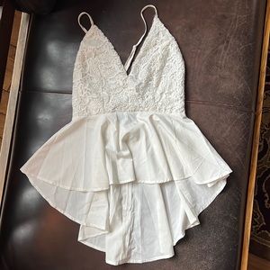 White peplum Marilyn Monroe style tank